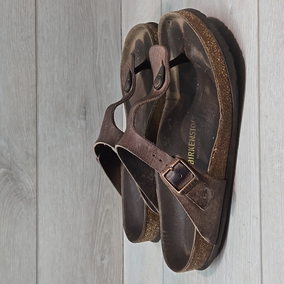 Birkenstock Women Gizeh Brown Sandals Slide Shoes Sz 39/8 Regular - Picture 2 of 10